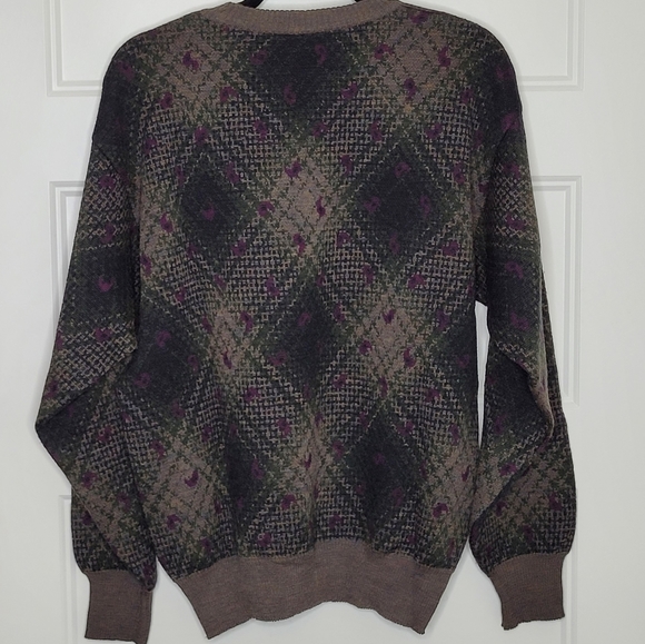 Vintage Grandpa Britches Georgetowne Mens Sweater L Holiday Ski 100% Wool - Picture 6 of 8